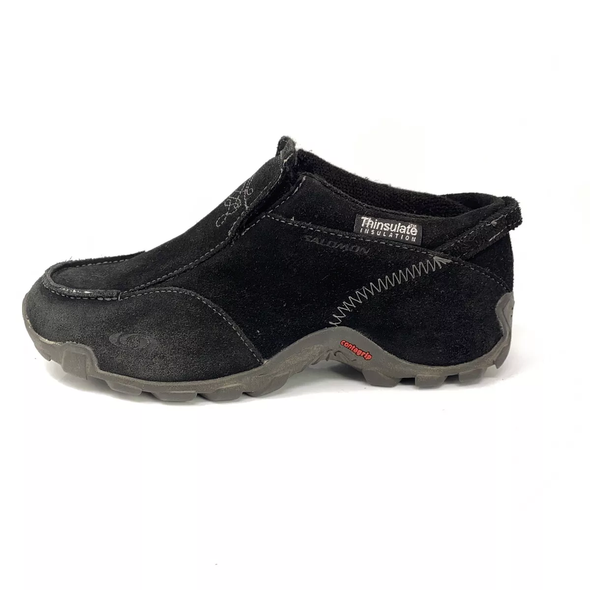 Salomon Slip On Moc Hiking Black Suede Womens Sz 6 M eBay