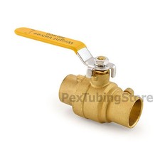 1" Sweat (CxC) Brass Ball Valve Full Port w/ Drain and Cap, Shut-Off Valves
