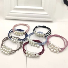 Pearl Elastic Hair Bands Multilayer Knot Hair Ring Ponytail Rubber Band Fashion 