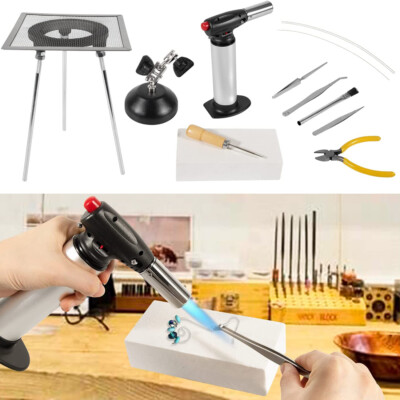 Jewelry Soldering Kit w/Butane Torch, Third Hand&Tripod for Beginner Silversmith