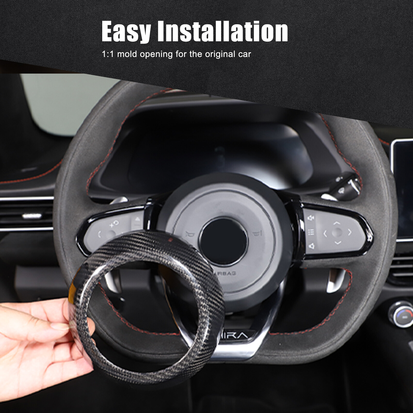 Real Carbon Fiber Steering wheel horn button cover For Lotus Emira GT4 V6 22-24