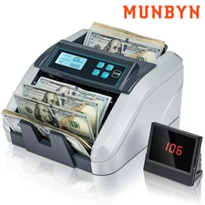 Money Counter Automatic Cash Currency Machine UV IR MG Counterfeit Bill Detector