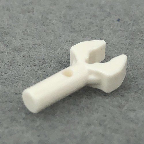 LEGO 48729b White Bar 1L W/ Clip Mechanical Claw - Cut Edges & Hole on Side (x1) - Picture 2 of 3