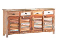 Sideboard Wakefield 4TüRig Holz Rustikal Braun Bunt Anrichte Kommode WohnmöBel