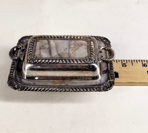 Vtg Miniature Silverplate Covered Dish Prince Of Wales Mark Welsh - Bild 6 von 7