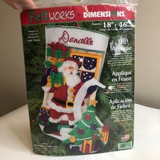 Dimensions Felt works Christmas Stocking 8095 Vintage craft New felt applique