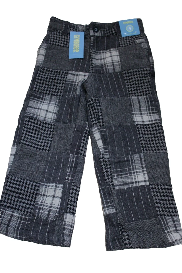 Pantalones y Chaleco GYMBOREE Niño Talla 4 Pata de Gallo Gris Pata de Gallo Cintura Ajustable NUEVO Foto 3 de 4