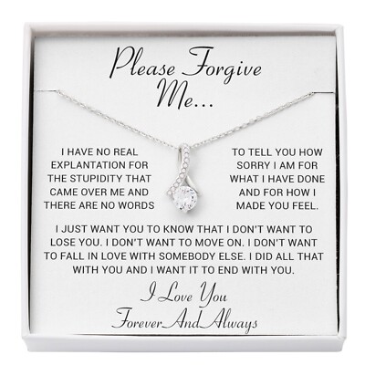 I'm Sorry Gift, Apology Gift, Sorry Poem, Forgiveness, Thinking of You Necklace