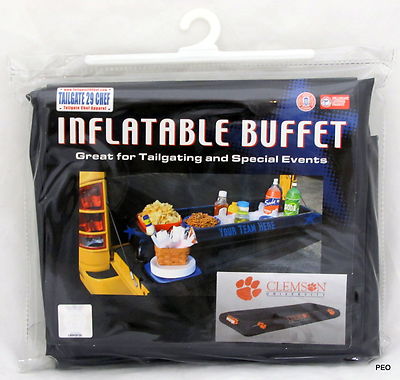 Clemson Tigers Inflatable Buffet 55'' X 23'' Block Party Football Tailgate Table 
