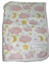 SL Home Fashions Pink Clouds Stars I Love You to the Moon & Back Baby Blanket