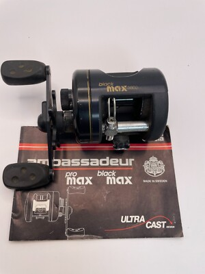 #ad AUB Garcia Black Max 3600 Sweden Lot # 020003 Fishing Reel Item #F7 $59.50