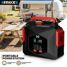 Portable Power Station 250Wh Lithium Battery Camping Solar Generator w/LED Light