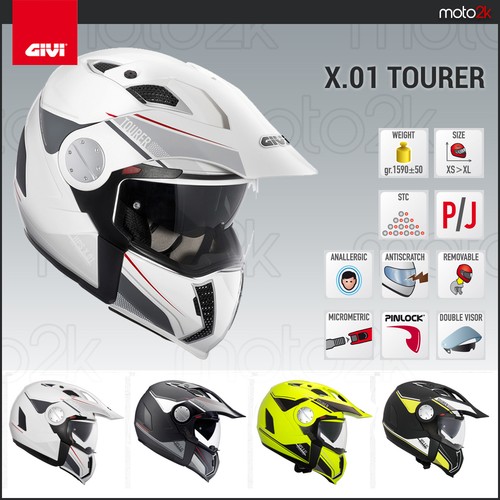 CASCO MOTO MODULARE SCOMPONIBILE GIVI X01 TOURER GIALLO NERO BIANCO XS S M  L XL | eBay
