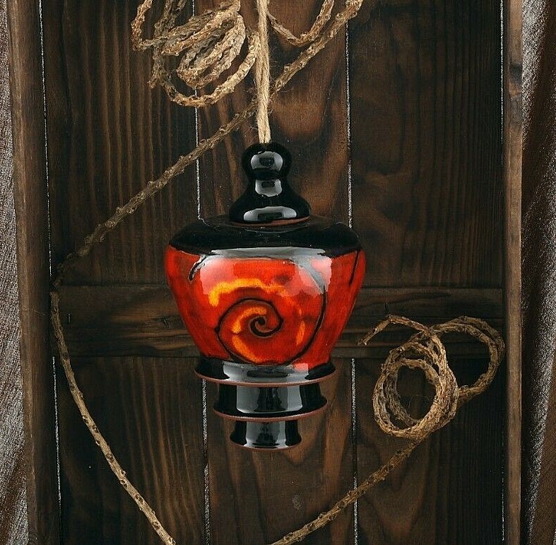 Ceramic Wind Chime,Handmade Ringing Bell, Ceramic garden dec
