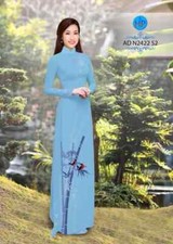 Ao Dai Vietnamese Silk Print 3D , Designer Flowers Long Dress With Pants