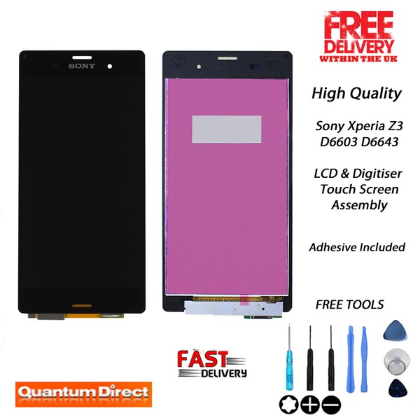 Sony Xperia Z3 D6603 D6643 Touchscreen Lcd Ersatzset - Schwarz-image