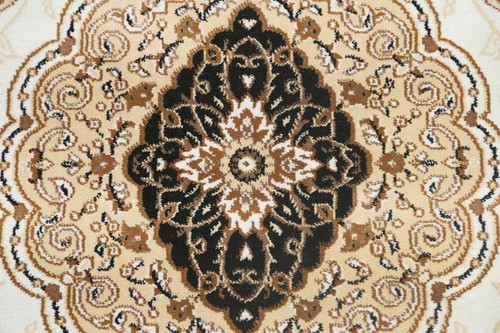 New Floral Oriental Medallion Turkish Traditional Area Rugs Ivory/ Brown Carpets - Picture 7 of 20