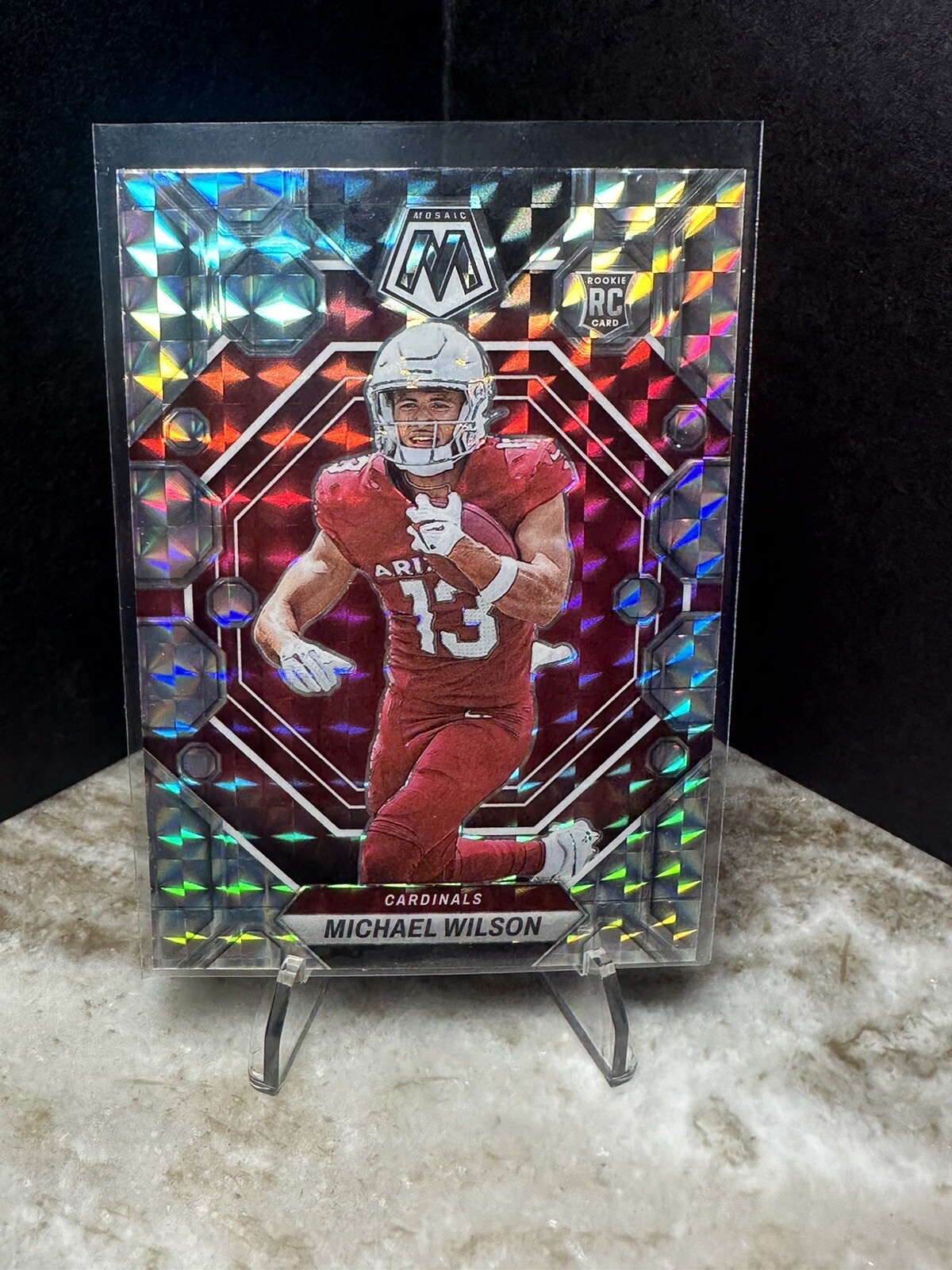 2023 PANINI MOSAIC MICHAEL WILSON ROOKIE RC MOSAIC SILVER PRIZM CARDINALS #350