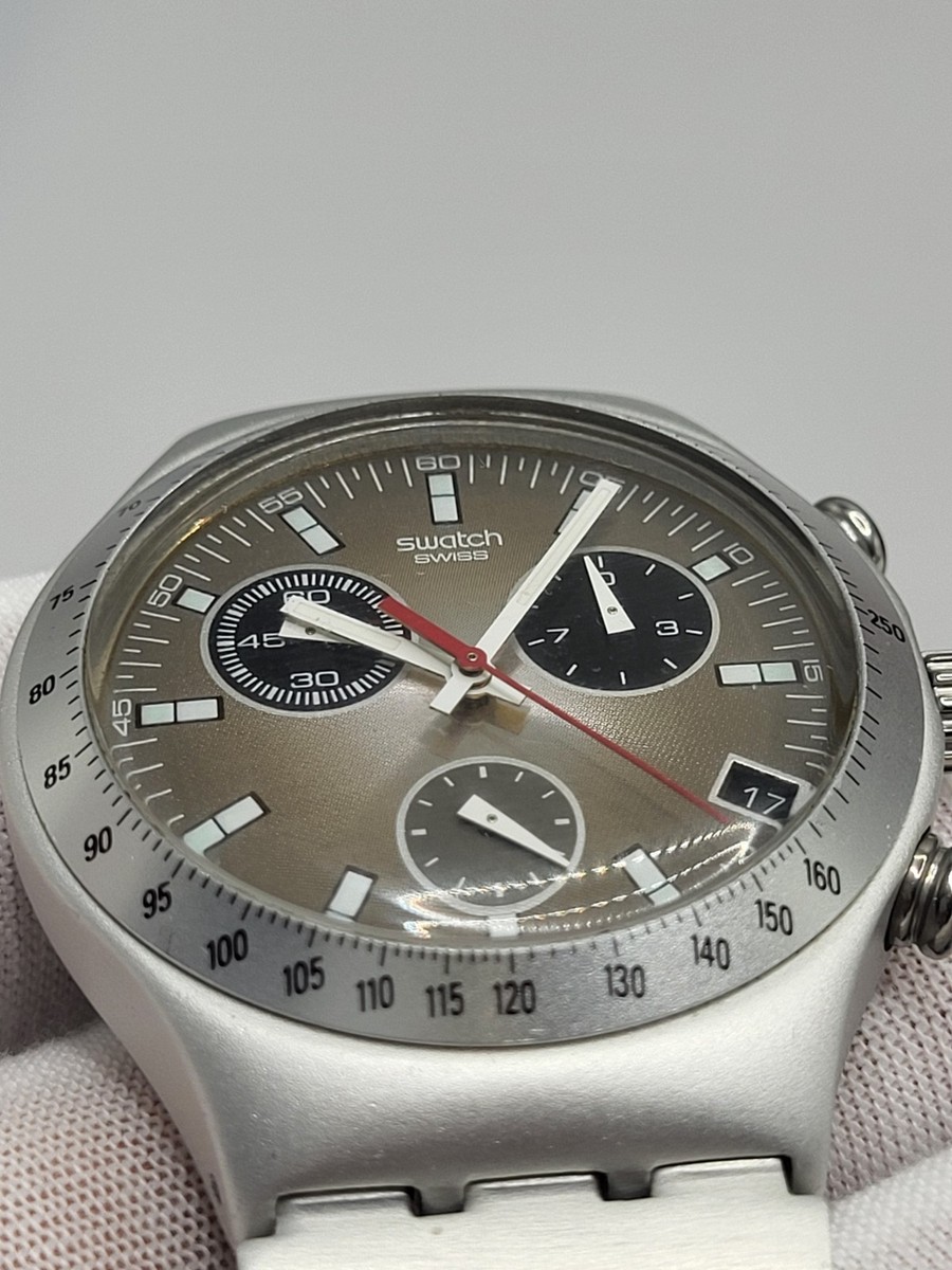 N.MINT] AG 2001 SWATCH 40mm Irony Chrono Raceway Mens YCS4020