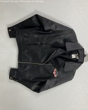 Harley Davidson Youth Girl Black Solid Motorcycle Biker Jacket Large 14 16