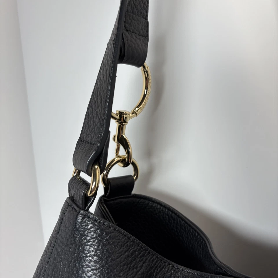 Hobo Leather VINCE CAMUTO Pebble Handbag  Mell BLACK/GOLD HARDWARE- Top Handles - Image 4 of 4