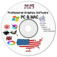 Professional Graphics Software Collection DVD 2023 USA Paint, Draw, PC & MAC