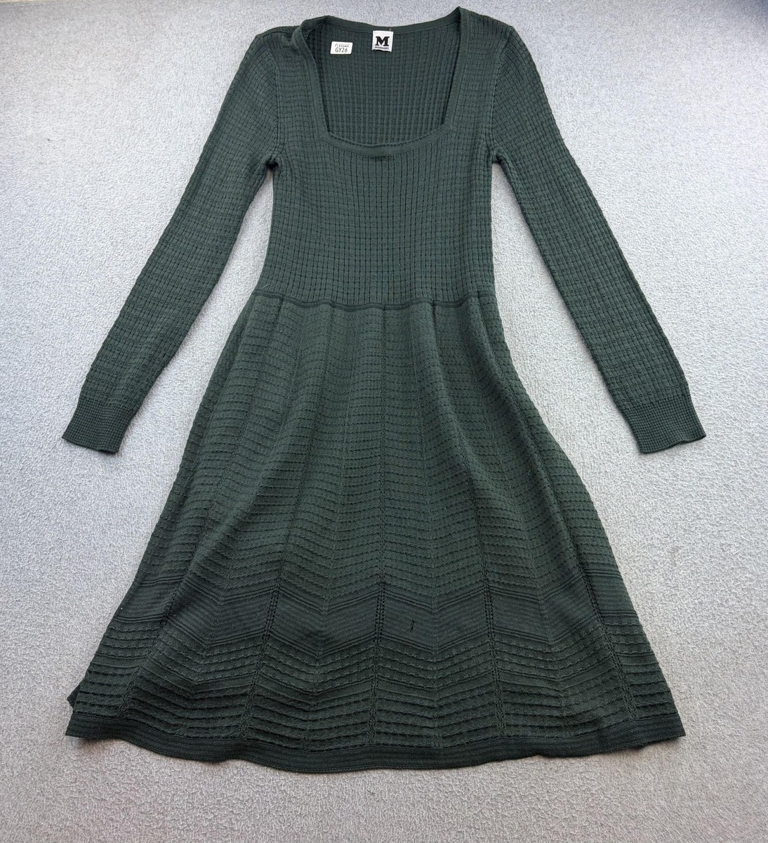 missoni green dress Rent UK 4 The raschel knit with greek motif in viscose lam blend adds fluidity and luminosity Missoni Sleeveless Long Dress in