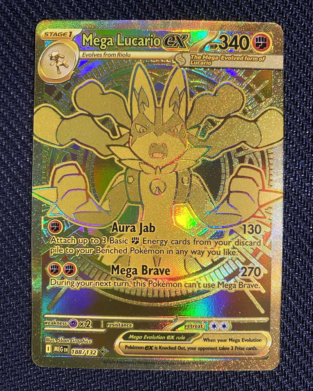 Mega Lucario EX 188/132 (Full Art) Mega Hyper Rare Holo - EN - NM