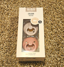 BIBS Colour Pacifier 2-Pack Round Nipple Pink/Gray Size 1 - 0-6 Months