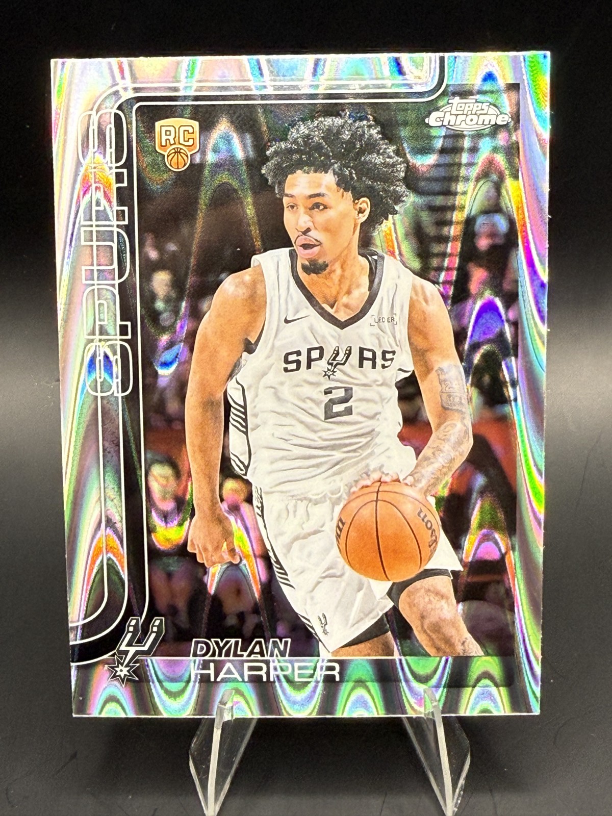 2025-26 Topps Chrome Dylan Harper RC RayWave Spurs Rookie #252