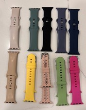 10 pcs Silicone Multicolor Sport Band Two-Piece Strap for Apple Watch 38-44mm