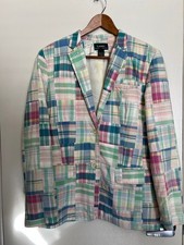 Ralph Lauren Womens Sz Small Pastel Shelter Patchwork Plaid LS Jacket Blazer