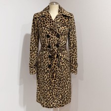 Newport News Leopard-print Double-breasted Belted Vintage Trench Coat Size 2