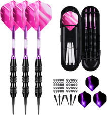 Professional Soft Tip Darts Set 20 Grams 50 Rubber O Rings  30 Darts Plastic