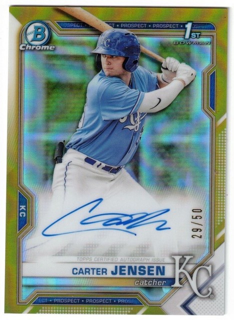 2021 Bowman Chrome Draft Carter Jensen Gold Refractor Auto 29/50
