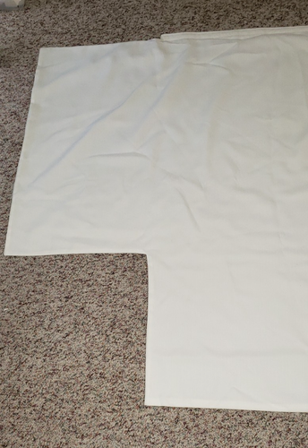 TABLECLOTH WHITE 104" x 28" PLUS 15" 3-SIDED DROPS FOUND IN CHURCH STORAGE LOOK! - Picture 2 of 9
