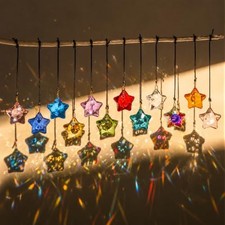 12pcs Colorful Crystal Star Prism Suncatcher Glass Prism Window Colorful Star