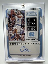 Cole Anthony Panini Contenders Draft Picks Prospect Ticket Auto 1/2