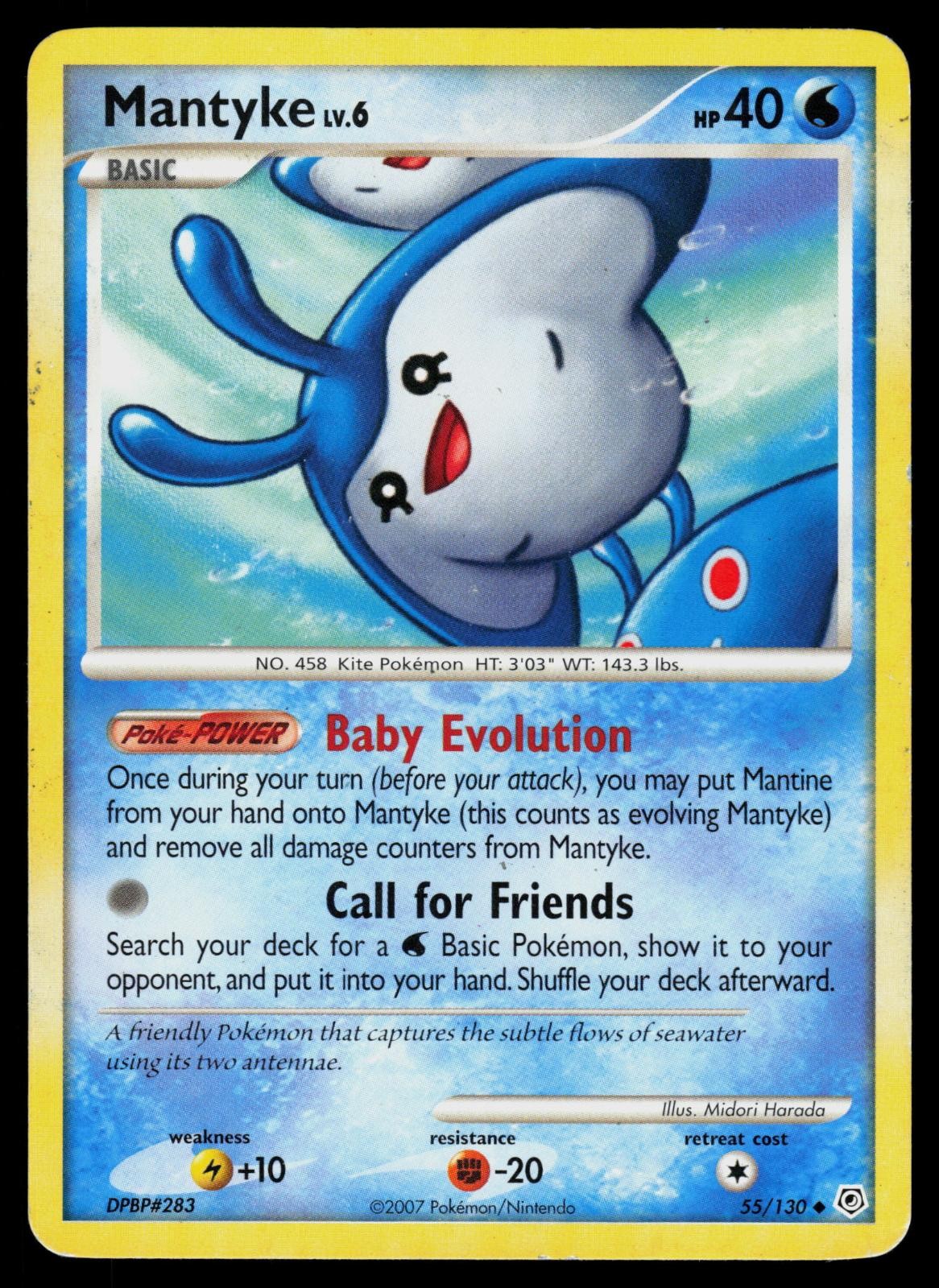 Mantyke 55/130 Uncommon Diamond & Pearl Pokemon Moderately Played
