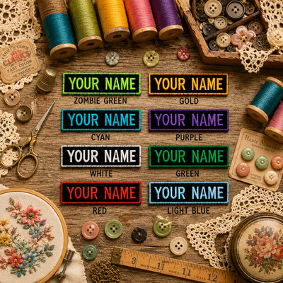 Custom Name Tag Personalized Embroidered Applique Patch Bikers, Uniforms Veteran