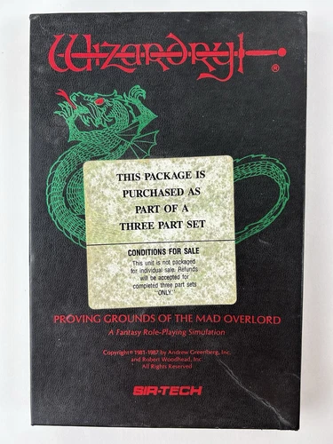 Vintage Wizardry Game Proving Grounds Of The Mad Overlord BOX ONLY NO DISK