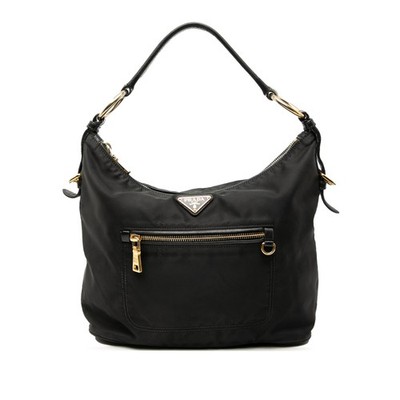 Prada Tessuto Shoulder Bag Pre-Loved Black