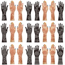 Henna Tattoo Stencil Kit, 12 Sheets Temporary 6" x 15", Black