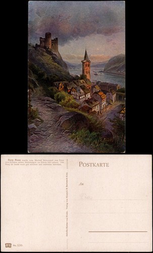 Ansichtskarte Wellmich-St. Goarshausen Burg Maus, Ort - Künstlerkarte 1915