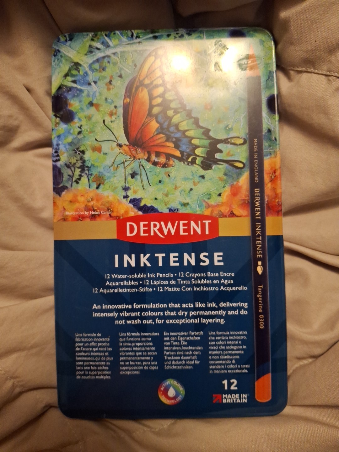 Water-soluble Ink Pencils Tin Case New!