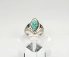 Vintage Sterling Silver Marquise Cut Abalone Shell Inlay Ring Size 8.25