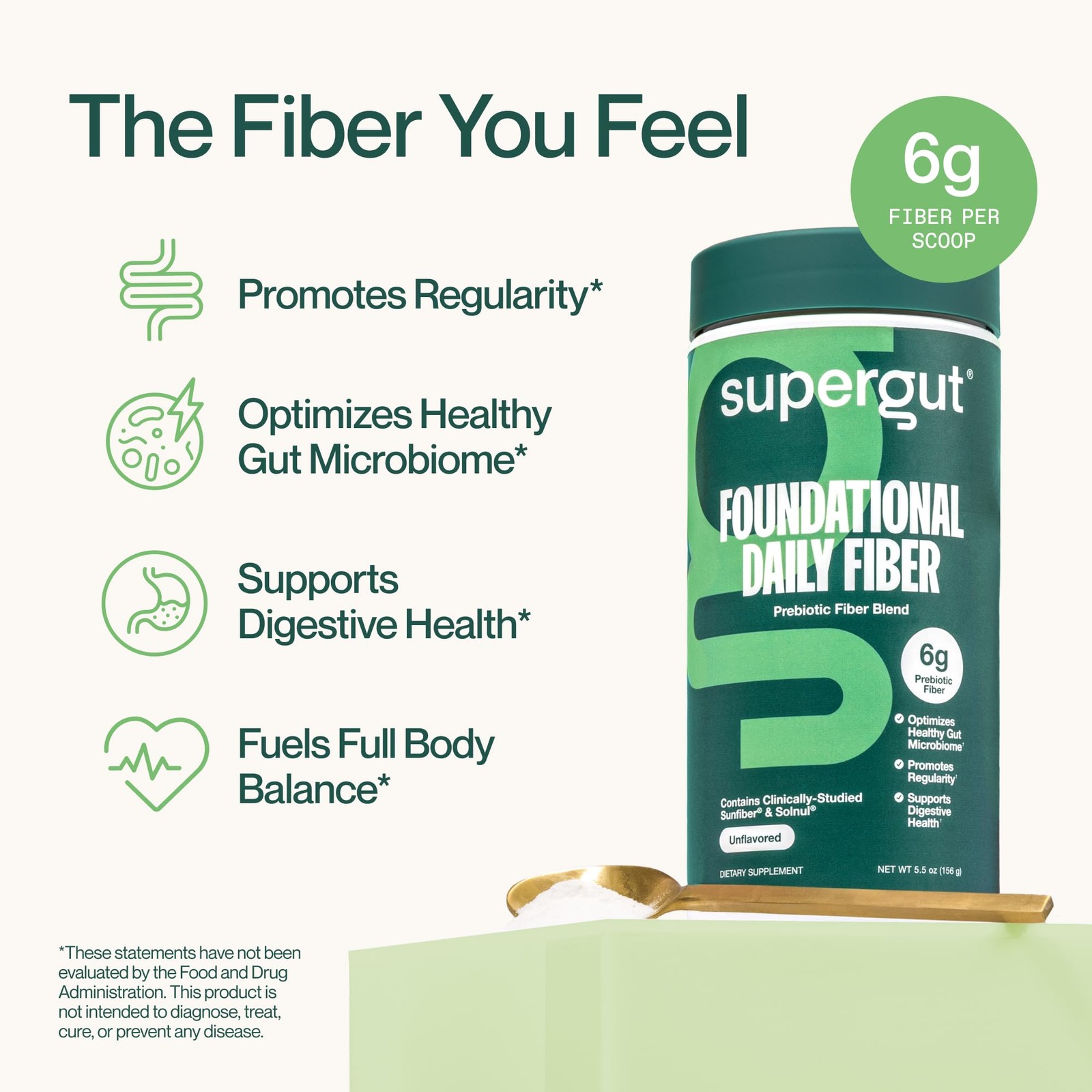 Supergut Foundational Daily Fiber Powder, Unflavored, 20 Servings | eBay