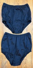 2 Prs vtg Vanity Fair 815-742 Black Nylon Granny Panties Sissy Hi Waist Sz 6
