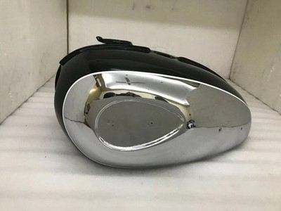 BSA A65L CHROME & BLACK PAINTED STEEL PETROL FUEL TANK WITH WHITE LINE | Fit For