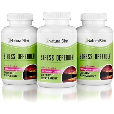 NaturalSlim Stress Defender Stress Relief Supplement Anti-Stress Capsules 3-Pack